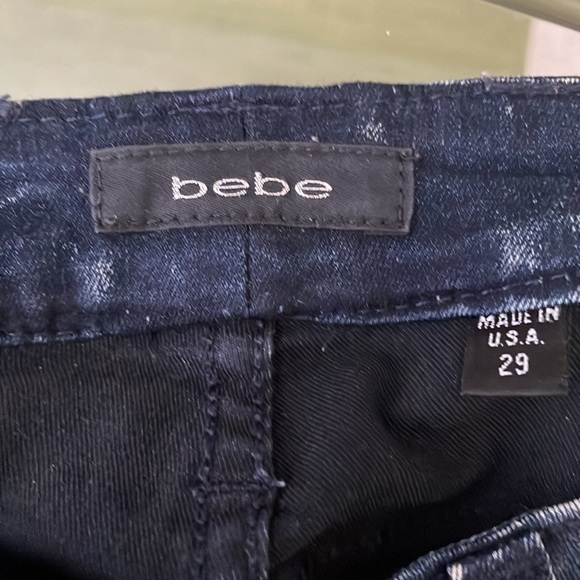Bebe stretchy jeans with bleach style marks. Size 29. stretchy and comfortable - Picture 2 of 4